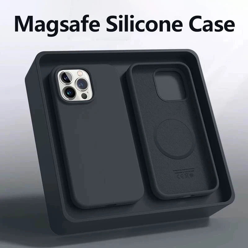 Coque Silicone MagSafe Pour IPhone 15/15 Pro/15 Pro Max/16/16 Pro/16 Pro Max